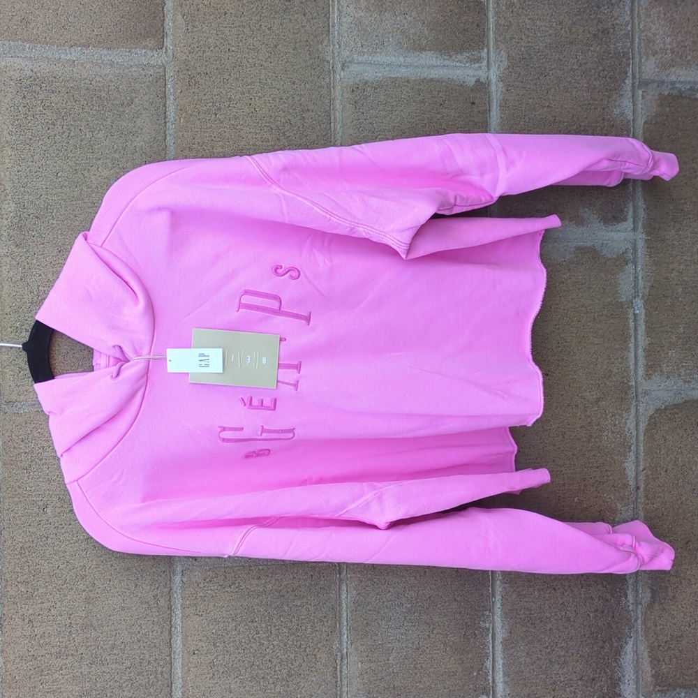 GAP Neon Pink Cropped Hoodie - Picture 8 of 12
